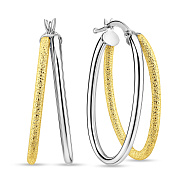 Фото Серьги-кольца из желтого и белого золота (арт. 1091895/30жб)