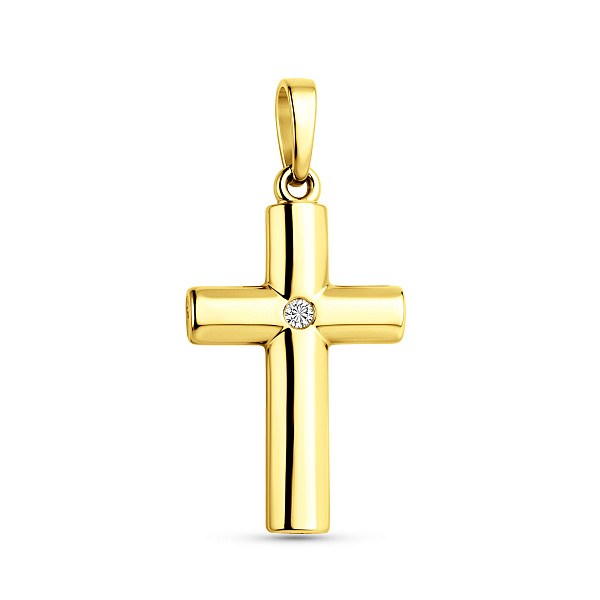 Золотой крестик с фианитом (арт. 440561ж) – изображение 1