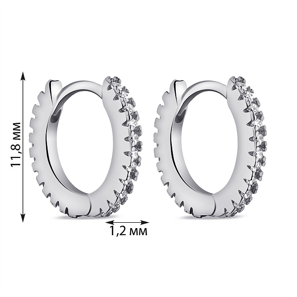 Серебряные серьги с дорожкой из фианитов (арт. 7502/9254/15) – изображение 2