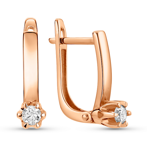 Серьги из красного золота с бриллиантами (арт. С011003020) – изображение 1
