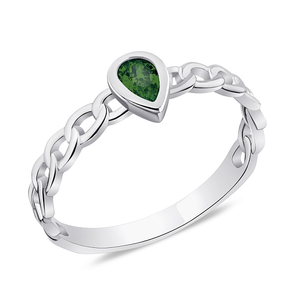Серебряное кольцо с зеленым альпинитом (арт. 7501/6488аз) – изображение 1