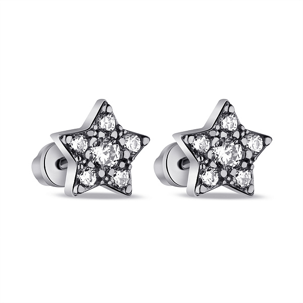 Серебряные серьги Звезды с фианитами (арт. 7518/2121) – изображение 1