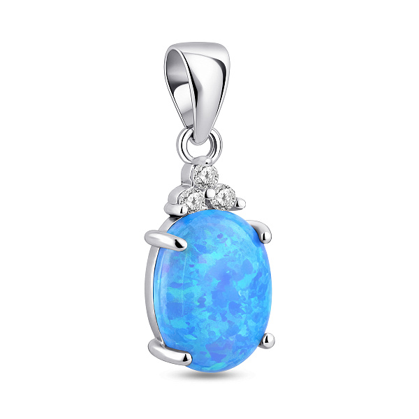 Серебряная подвеска с опалом и фианитами (арт. 7503/4622Пос) – изображение 1