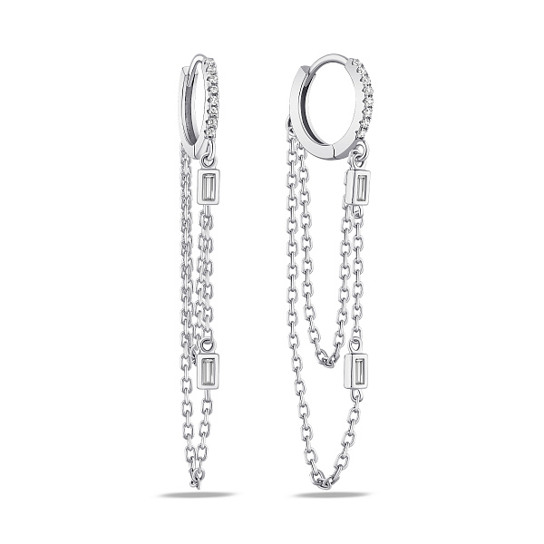 Серебряные серьги с фианитами (арт. 7502/10215/10) – изображение 1