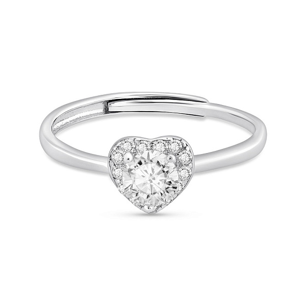 Серебряное кольцо Сердце с фианитами (арт. 7501/8070) – изображение 4