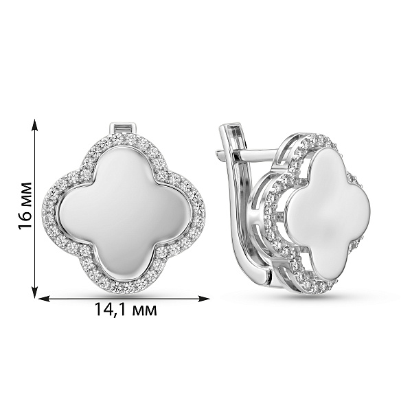 Сережки Конюшина з білого золота (арт. 105600/15б) – зображення 4