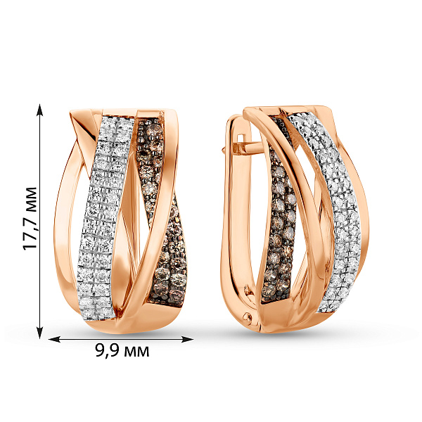 Серьги из красного золота с бриллиантами (арт. 2192213201кн) – изображение 5