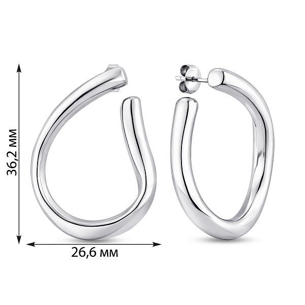 Серьги-пусеты из серебра без камней (арт. 7518/7281) – изображение 4