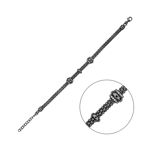 Серебряный браслет с фианитами (арт. 7509/4729ч) – изображение 1