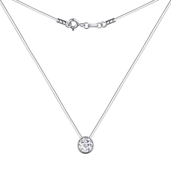 Серебряный подвес с фианитом на леске (арт. 7607/6038-1р) – изображение 2