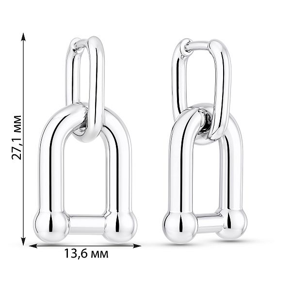 Массивные серебряные серьги (арт. 7502/10549/10) – изображение 2