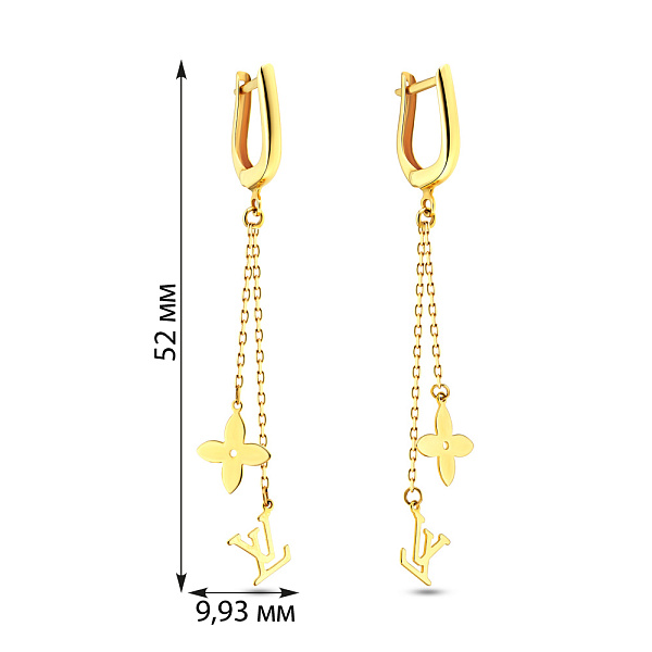 Золотые серьги с подвесками (арт. 103696ж) – изображение 4