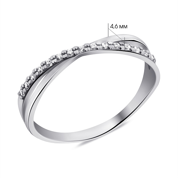 Серебряное кольцо с дорожкой из фианитов (арт. 7501/А069кю) – изображение 2