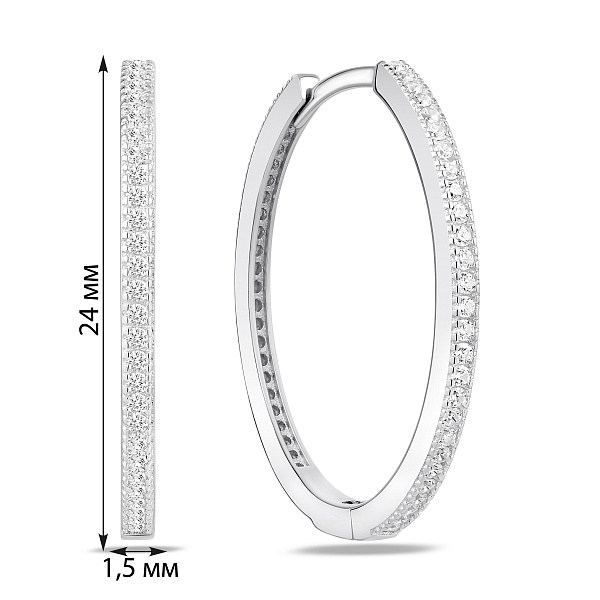 Тонкие серебряные серьги-конго (арт. 7502/10218/25) – изображение 2