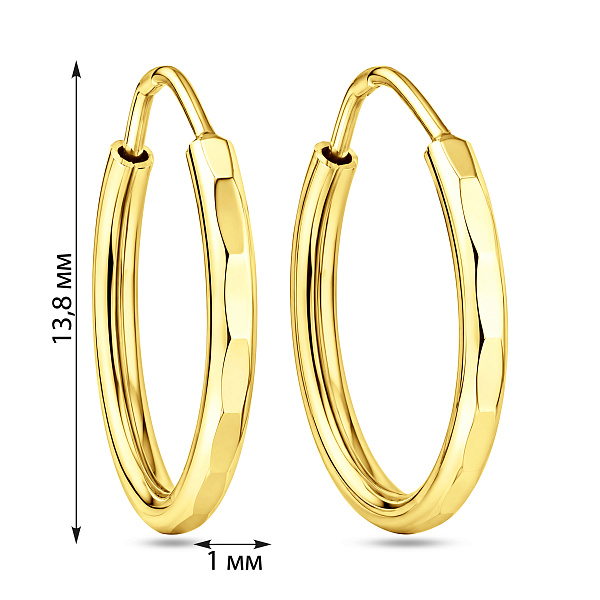 Серьги-кольца из желтого золота (арт. 121902/15ж) – изображение 4