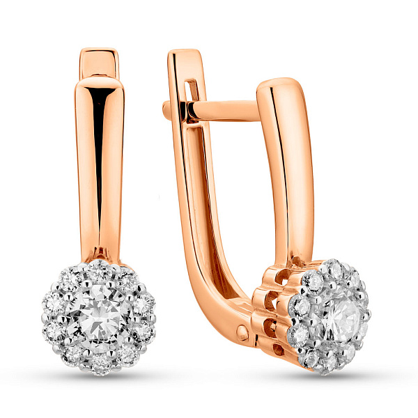 Серьги из красного золота с бриллиантами (арт. С011313050) – изображение 1