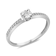 Фото Золотое кольцо с бриллиантами (арт. К011730010б)