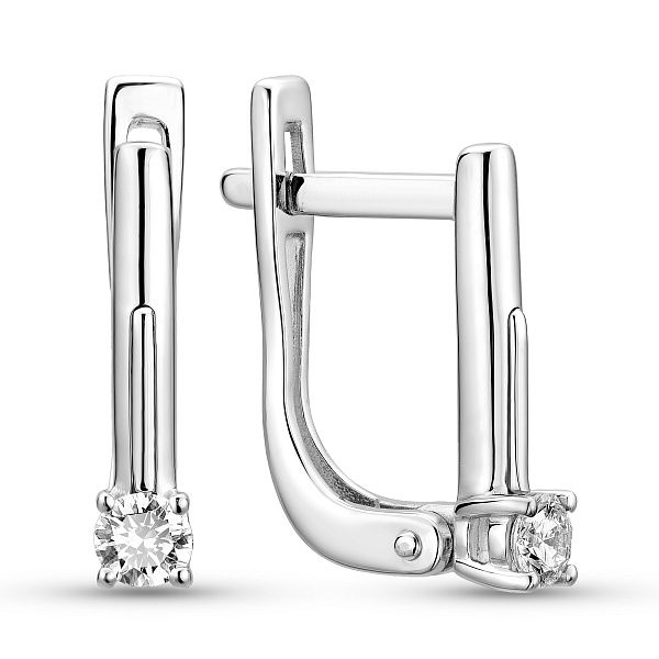 Серьги из белого золота с бриллиантами (арт. С011098015б) – изображение 1