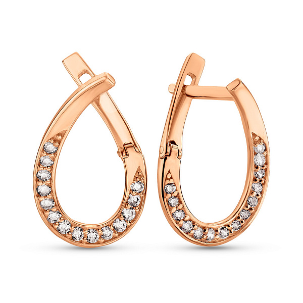 Золотые серьги с фианитами (арт. 2106477101) – изображение 1
