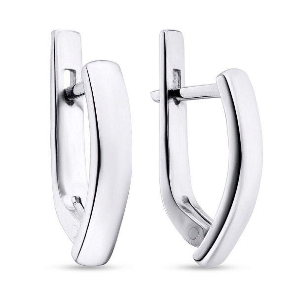 Серебряные серьги без камней (арт. 7502/2083р) – изображение 1