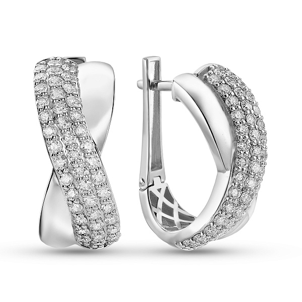 Серьги из белого золота с бриллиантами (арт. С011306100б) – изображение 1