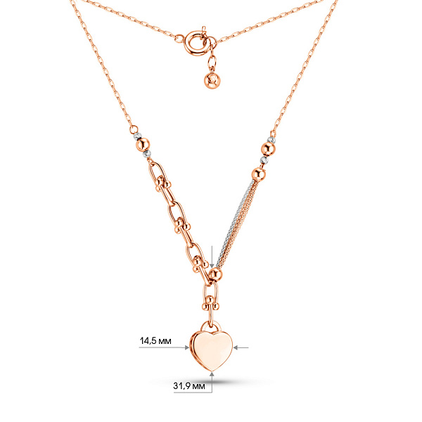 Колье из красного и белого золота (арт. 352446кб) – изображение 3