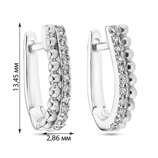Серьги из белого золота с бриллиантами (арт. С341106015б) – изображение 3