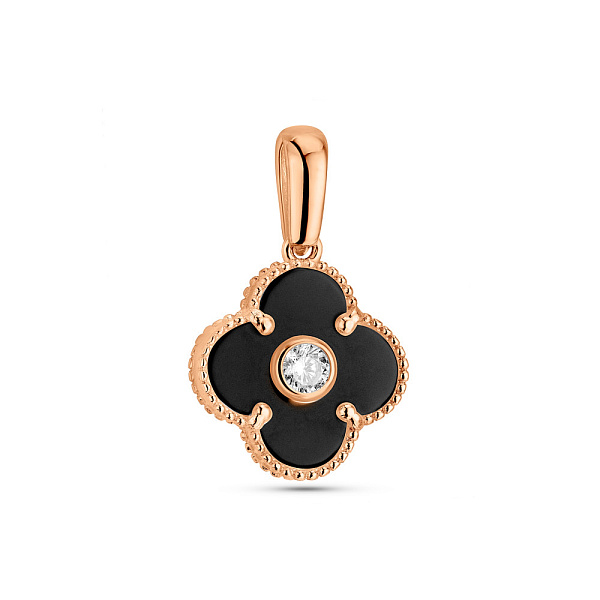 Золотой кулон с ониксом (арт. 424889/15о) – изображение 1