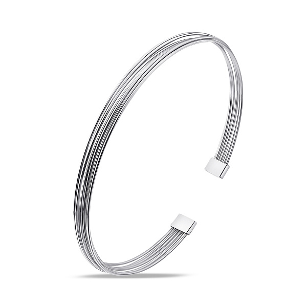 Серебряный жесткий браслет без камней (арт. 7509/3875) – изображение 1