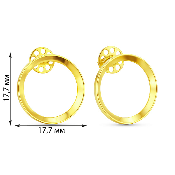 Серебряные серьги-пусеты без камней (арт. 7518/2475ж) – изображение 2