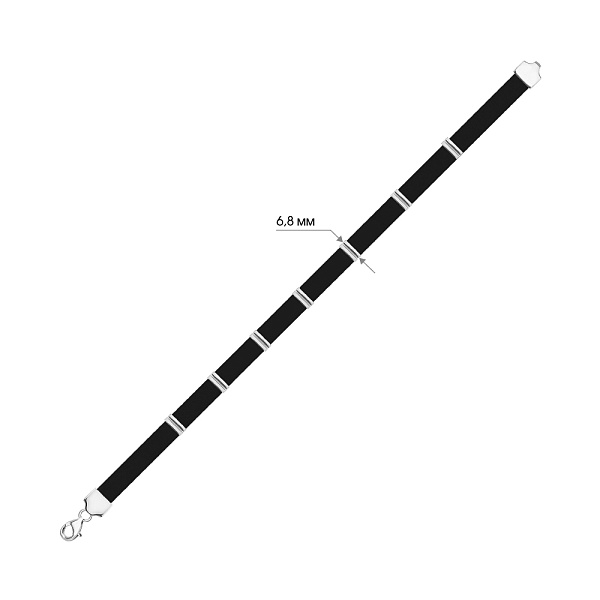 Браслет из каучука с серебряными вставками (арт. 7609/5062) – изображение 2