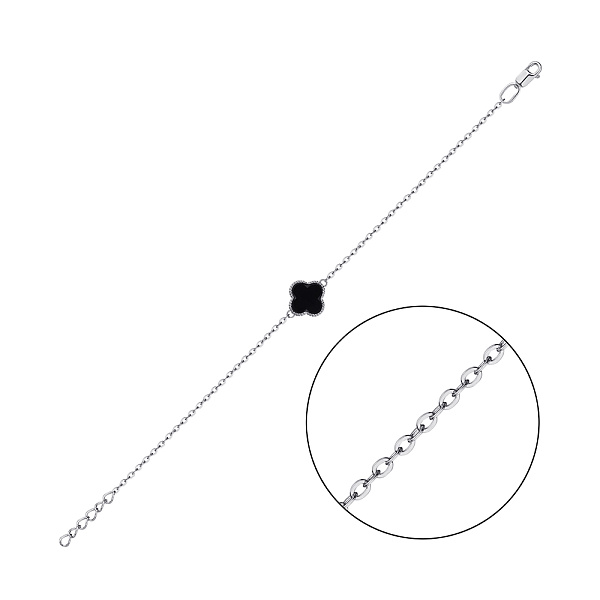 Серебряный браслет с ониксом (арт. 7509/622/10обрп) – изображение 1