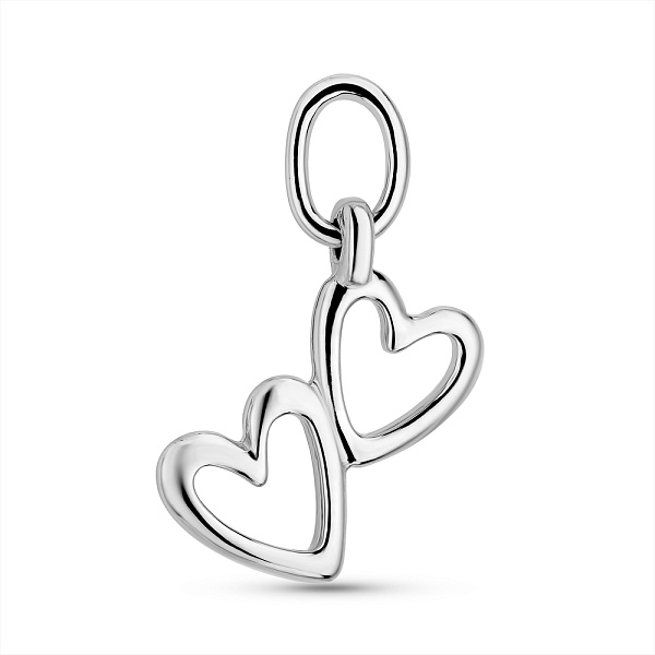 Серебряный подвес Два сердца (арт. 7503/682пп) – изображение 1