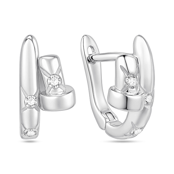 Серебряные серьги гвозди и с фианитами (арт. 7502/10401) – изображение 1