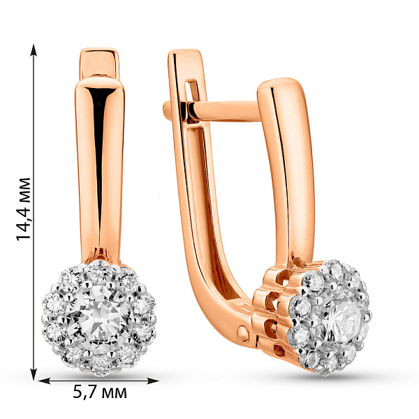 Серьги из красного золота с бриллиантами (арт. С011313050) – изображение 2