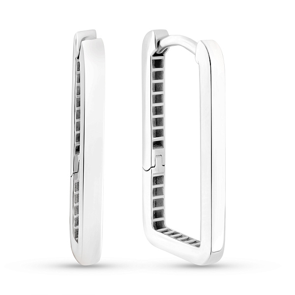 Серьги из белого золота без камней (арт. 1091311/20б) – изображение 1