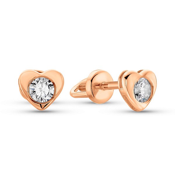 Золотые серьги пусеты Сердце (арт. 2106851101) – изображение 1