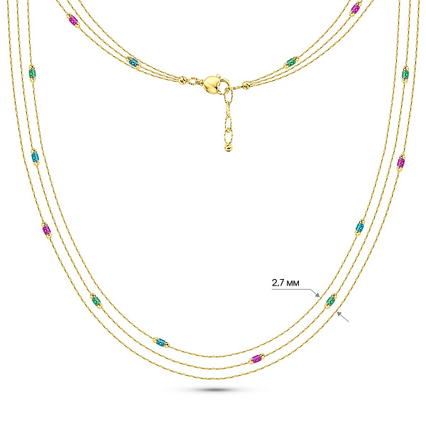 Золотое многослойное колье Francelli (арт. 352697жцв) – изображение 3