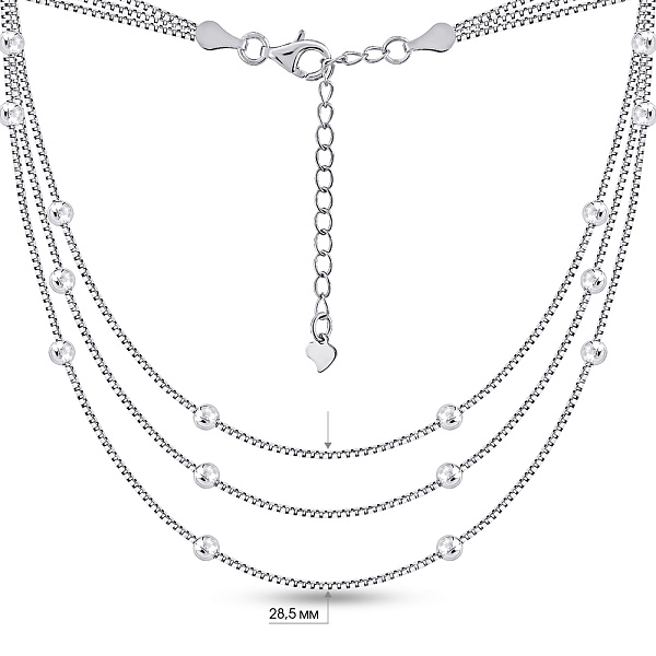 Серебряное многослойное колье (арт. 7507/2195) – изображение 2