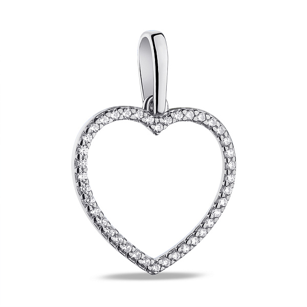 Серебряный кулон Сердце с фианитами (арт. 7503/35202р) – изображение 1