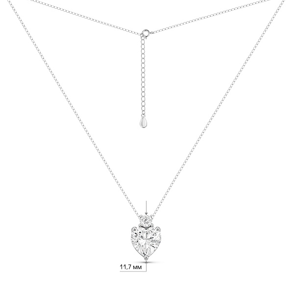 Серебряное колье Сердце с фианитами (арт. 7507/2499) – изображение 3