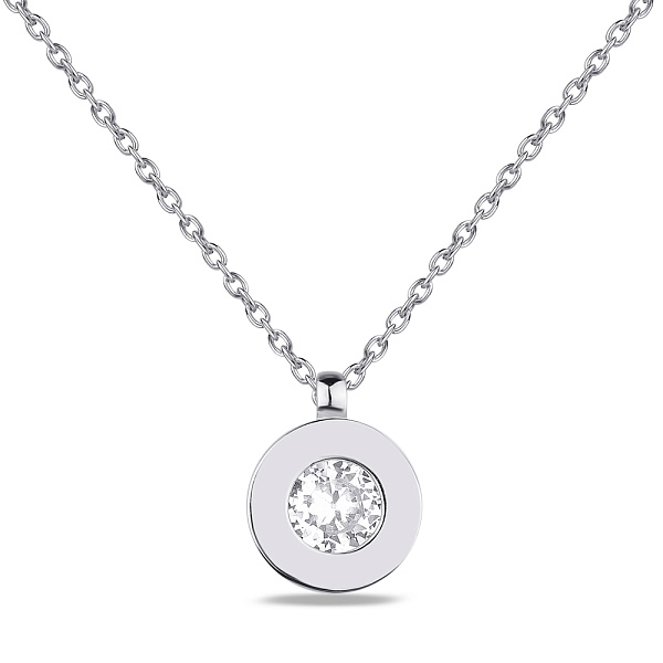 Серебряное колье с фианитом (арт. 7507/1755) – изображение 1