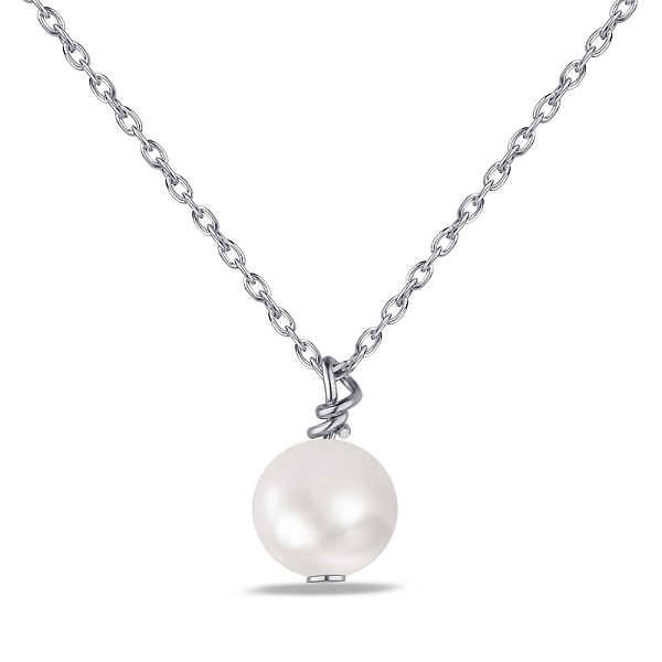 Серебряное колье с жемчуженой (арт. 7507/1763жб) – изображение 1