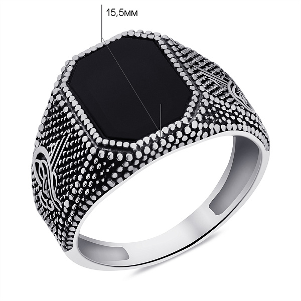 Печатка серебряная с ониксом (арт. 7906/0663.10о) – изображение 2