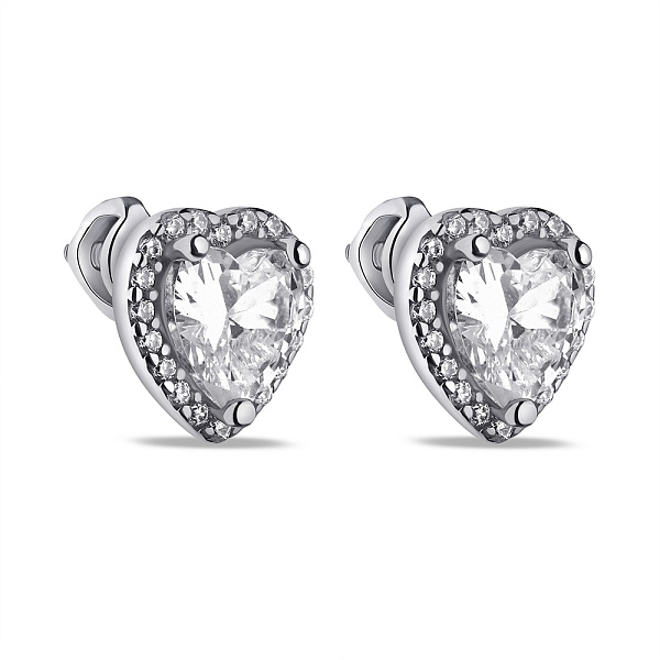 Серебряные серьги-пусеты с фианитами (арт. 7518/635сп) – изображение 1