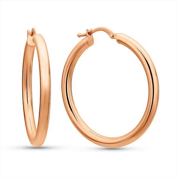 Серьги-кольца из красного золота (арт. 100945/30) – изображение 1