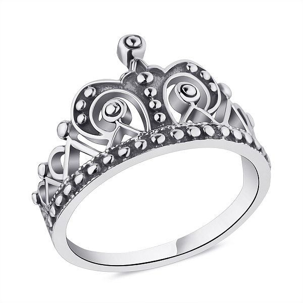 Кольцо серебряное "Корона" с чернением (арт. 7901/5881) – изображение 1