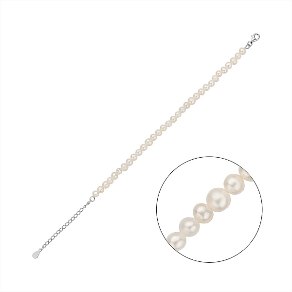 Серебряный браслет с жемчугом (арт. 7509/4924жб) – изображение 1