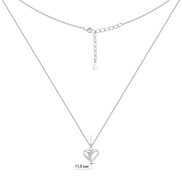 Серебряное колье с подвеской сердце (арт. 7507/2539) – изображение 3