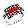 Серебряное кольцо с кораллом и марказитами (арт. 7401/159мркКрк) – изображение 1